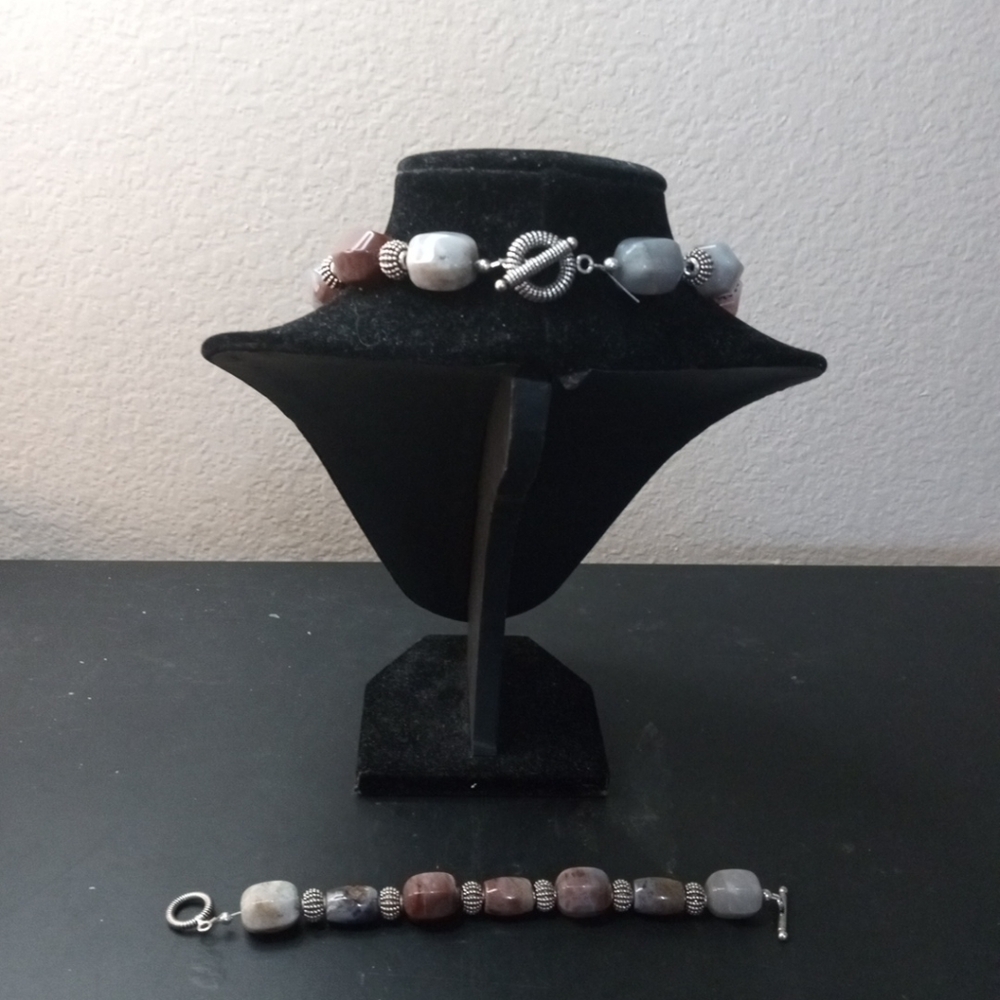 Exquisite Statement Rustic Garnet/Quartz/Opals 8"… - image 4